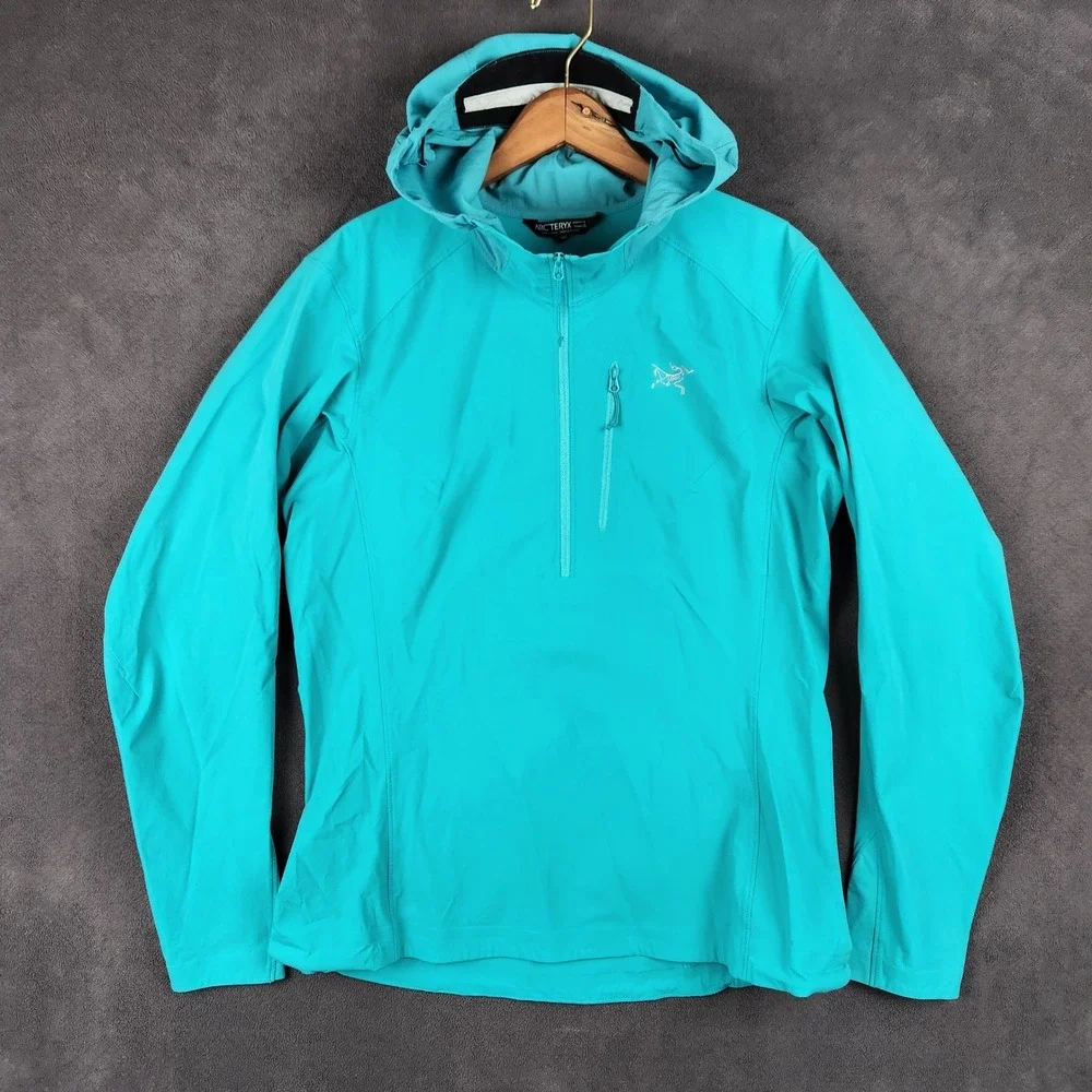 Arcteryx Psiphon SL Pullover Womens Large Blue 1/2 Zip Technical Hooded Jacket - Picture 1 of 11